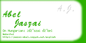 abel jaszai business card